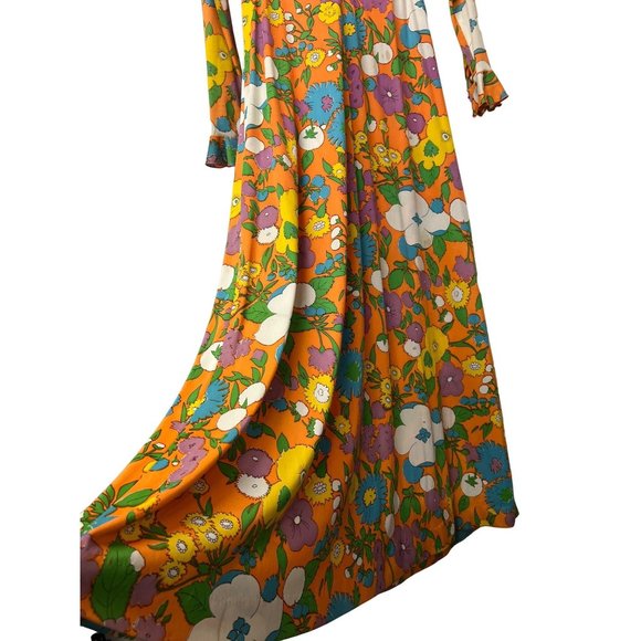 Vintage 70s Authentic Flower Child Maxi Dress - Picture 2 of 15